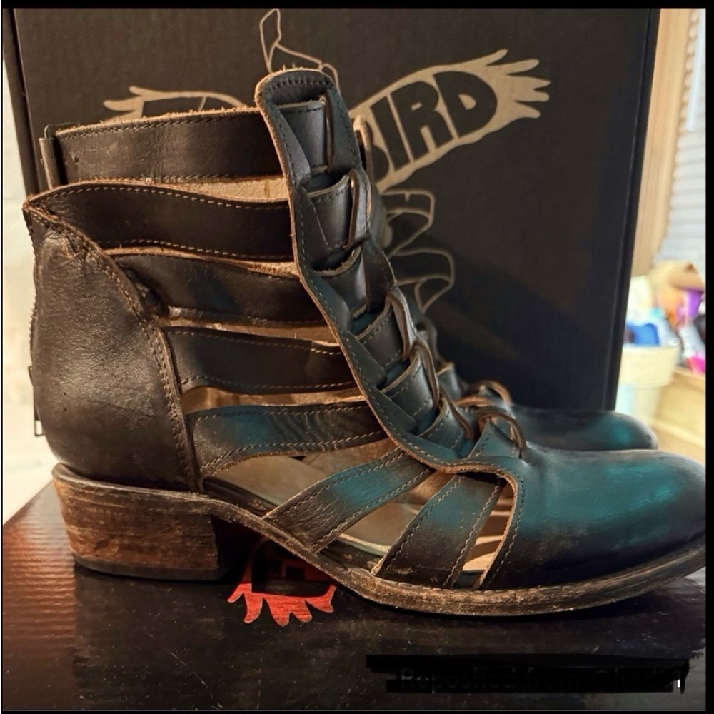 Freebird by Steven Black Stone Ankle Boots size 9